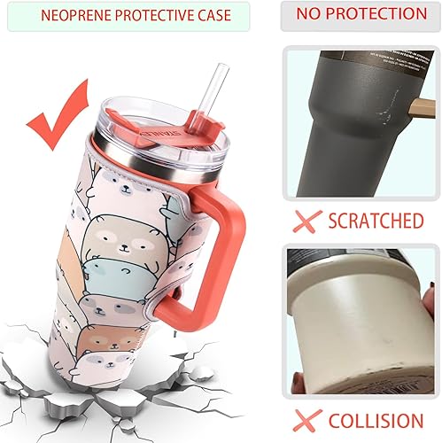 Miniatura 5 de Paquete de 2 portadores de vasos, compatible con vaso de viaje Stanley Adventure Quencher de 40 onzas (2 esquinas pequeñas)