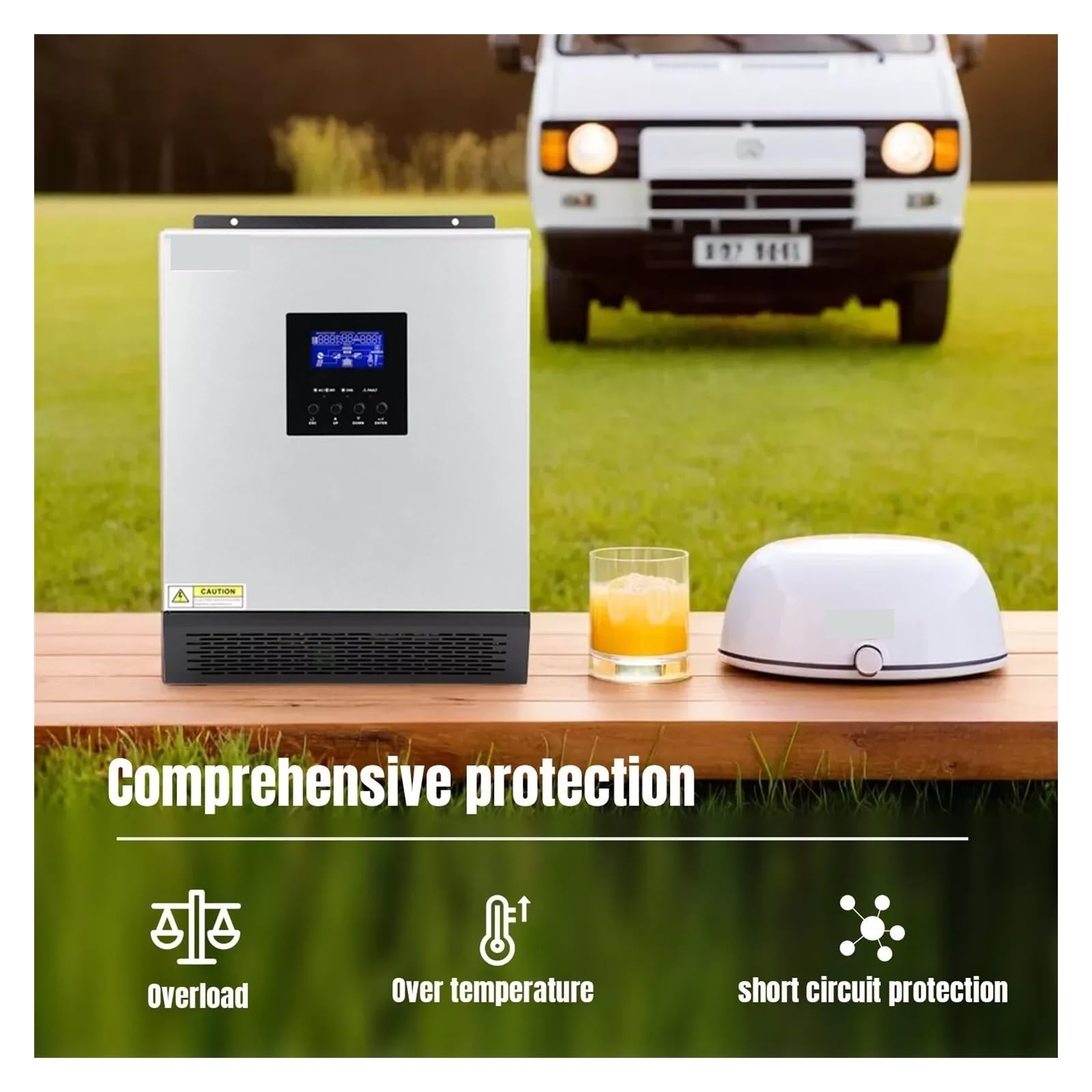 Kontroler ładowania słonecznego, Hybrydowy Inwerter Solarny 2400 W 24 V Czysta Fala Sinusoidalna Off-grid Z PWM 50A Regulator Ładowania Słonecznego 50 HZ/60 HZ