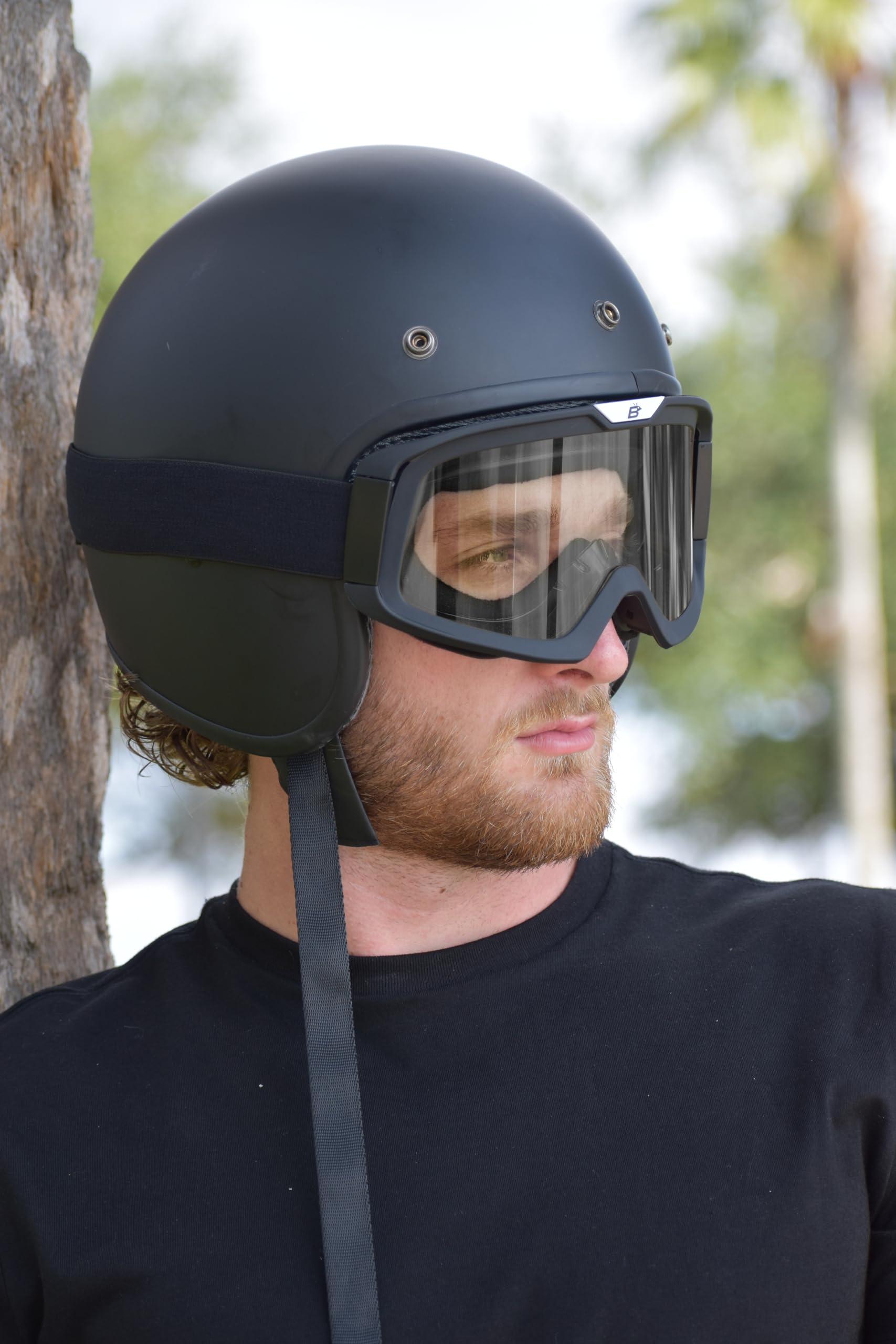 Birdz Occhiali di sicurezza per moto, 2 paia, montatura nera in TPU con lenti trasparenti e fumé
