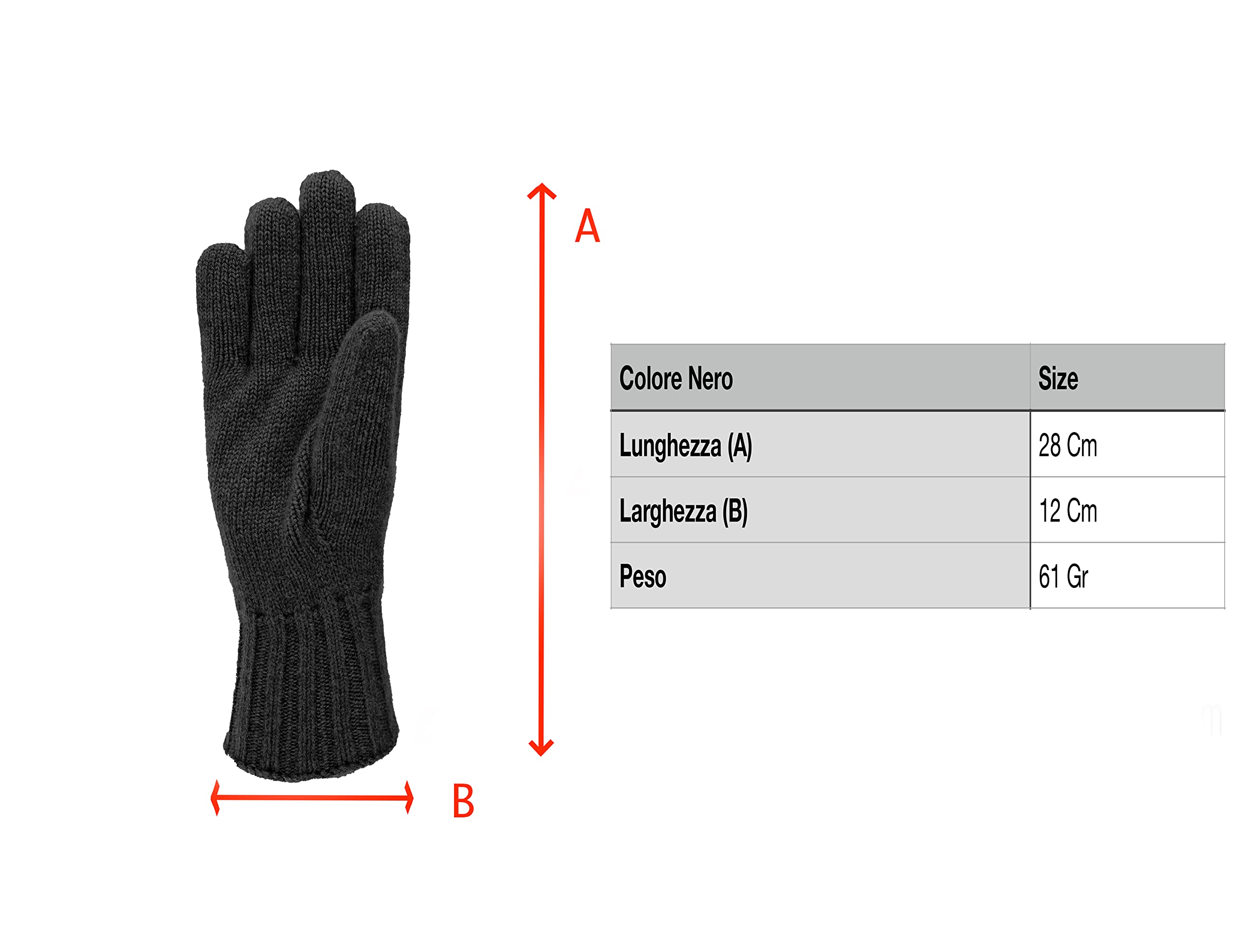 CLASSE77 - Guanti invernali in maglia in puro cachemire da uomo - Artigianali - Made in Italy