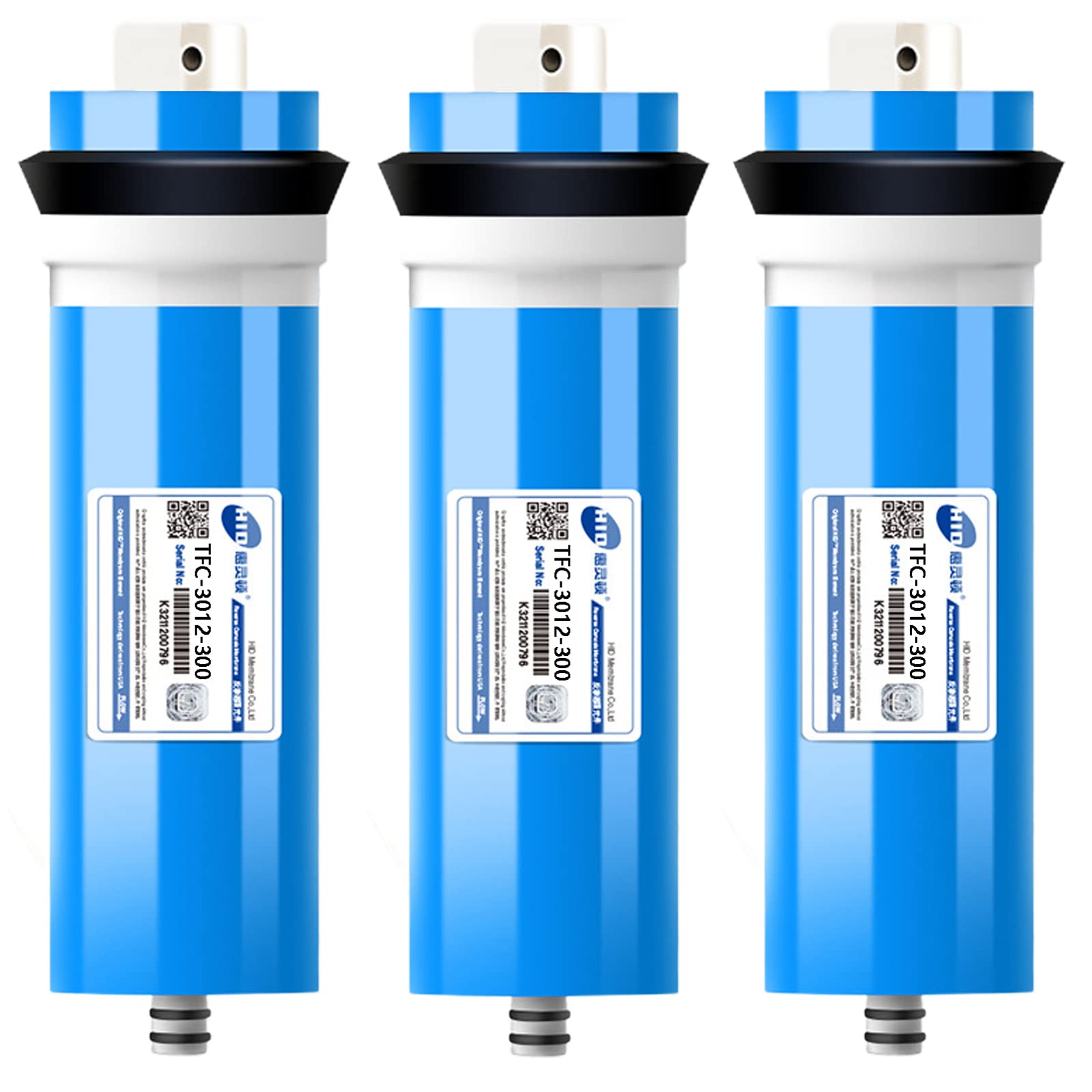 Umkehrosmose Element, Umkehrosmose Membran Systems Aquarium Wasserfilter RO unter Waschbecken RO Trinkwasser-Reinigungssystem Universell Kompatibe (3012-300 GPD, 3 Pack)