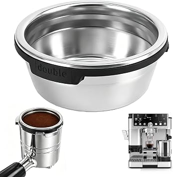 Double Cup Filter Basket Compatible with Ninja Luxe Cafe Accessories ES601 ES701, Stainless Steel Coffee Pressurized Porous Filter, Reusable Portafilter Basket for Ninja Luxe Cafe
