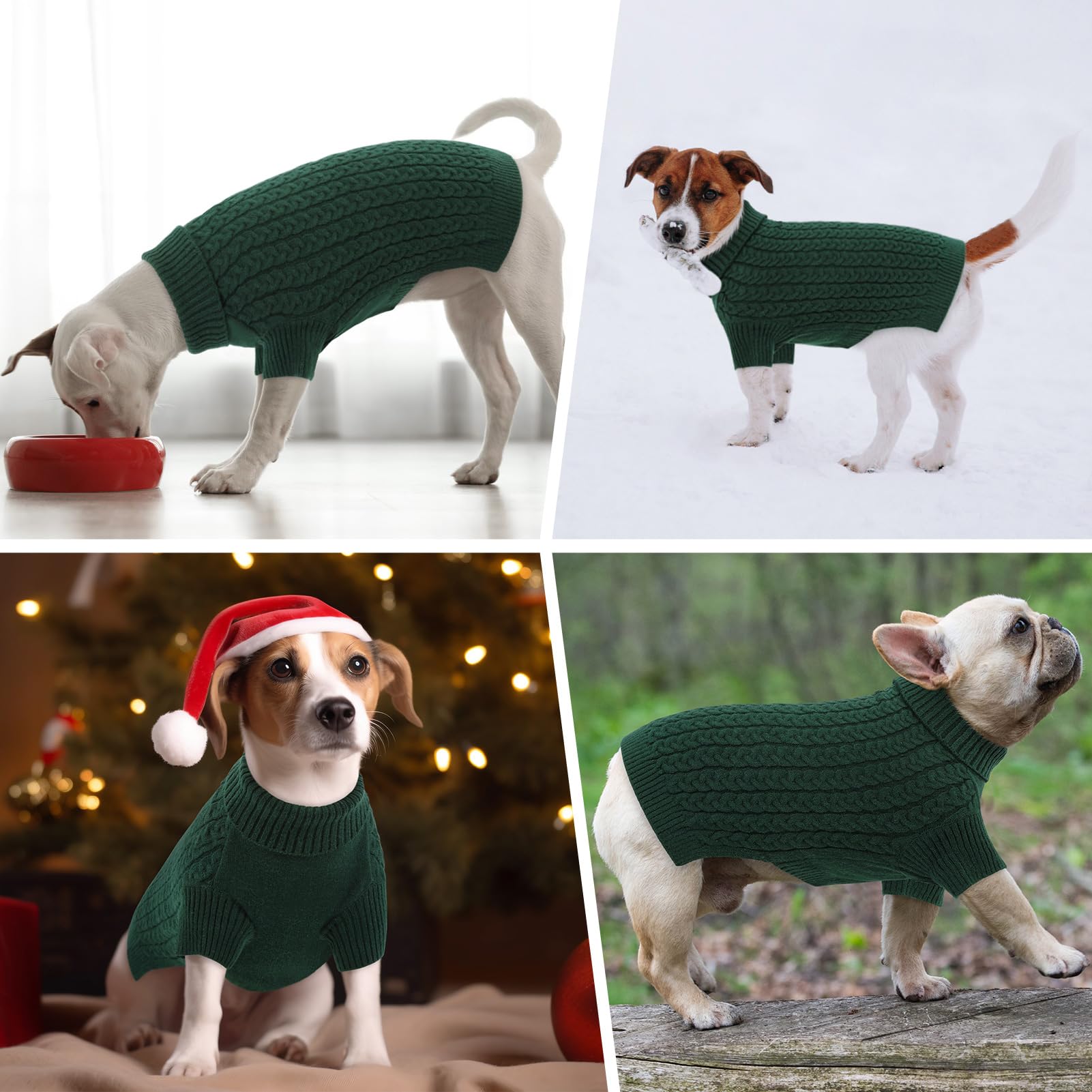 CITÉTOILE Jersey para Perros, Jersey de Punto para Perros pequeños, Medianos y Grandes, Jersey de Punto Lavable con Cuello Alto, Abrigo para Perros, Abrigo de Invierno cómodo y Suave
