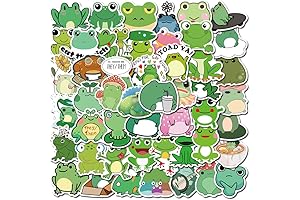 Frog Stickers, Cute Frog Stickers Set Vinyl Waterproof Sticker for Water Bottles, Laptop, Scrapbook, Skateboard