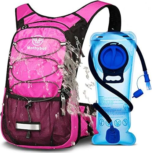 Paquete de hidratación, mochila de hidratación aislada con bolsa de agua sin BPA de 2 litros y almacenamiento, mochila de senderismo para hombres,