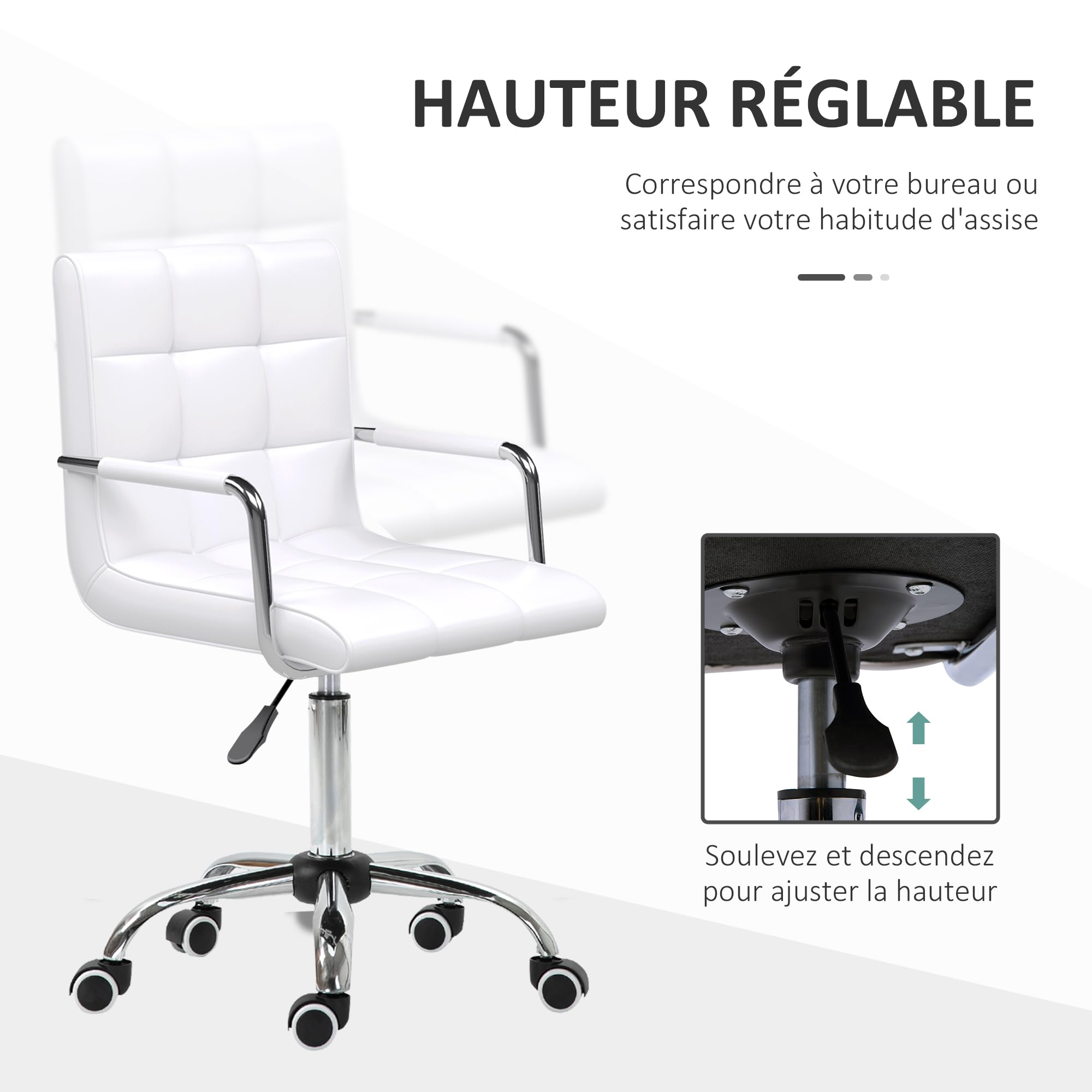 HOMCOM Bureaustoel met Stoffen bekleding in fluweeloptiek, Make-up stoel met gewelfde rugleuning, voor slaapkamer, woonkamer, Beige | Netherlands