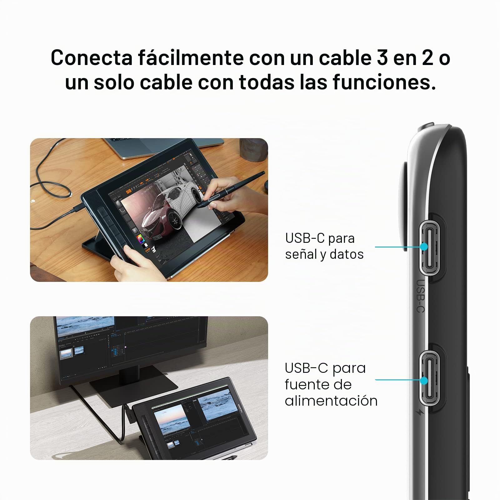 HUION Kamvas Pro 13 2.5K QHD Monitor de gráficos de dibujo con visualización QLED Full Lamination Stylus PW517 sin batería para Windows PC, Mac, Android, tablet de dibujo digital de 13.3 pulgadas | QLED Full Lamination, 99% Adobe RGB, PW517 Lápiz capaciti