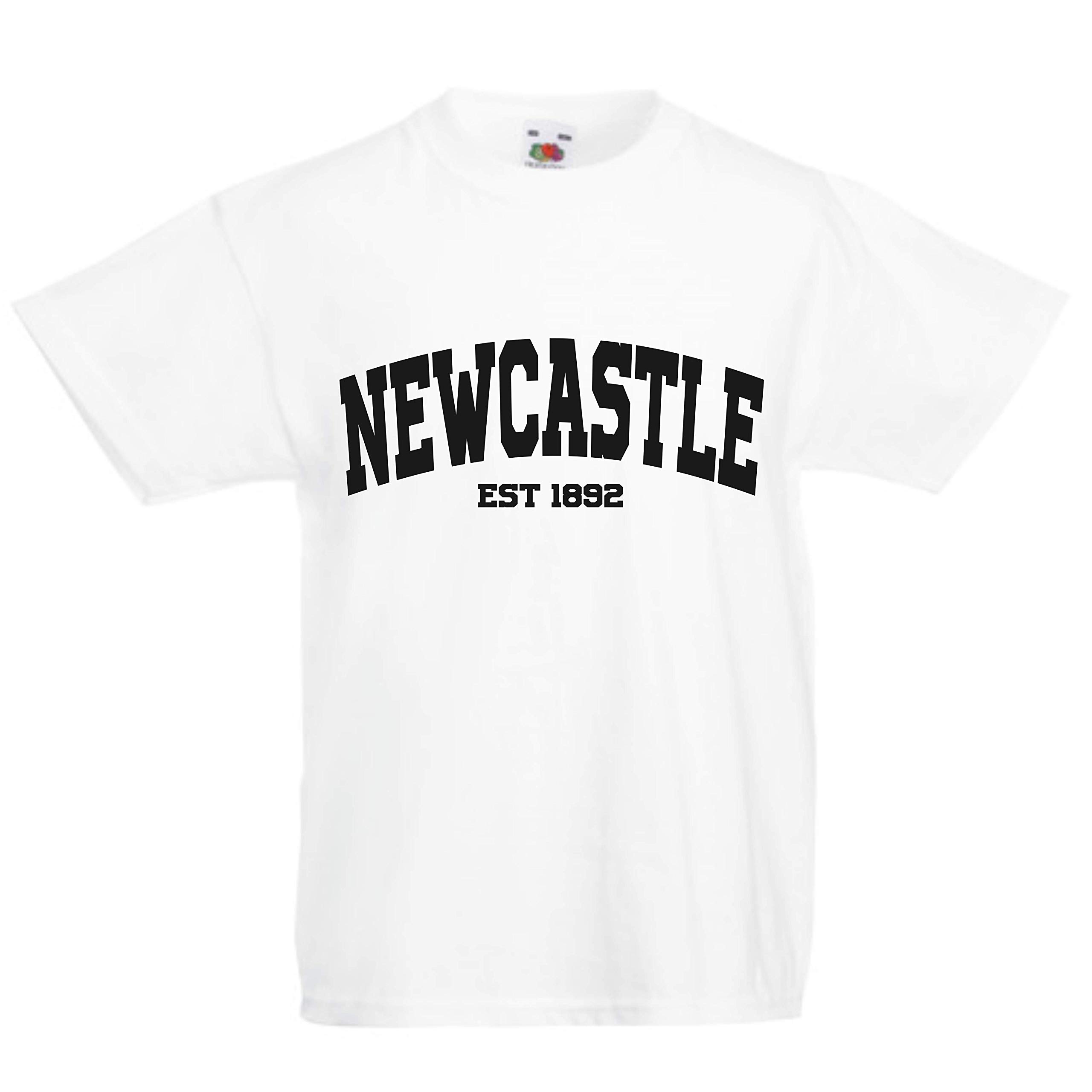 All About The Print Black Newcastle Established In 1892 Premium T Shirt Football Childrens Kids Top Kids Age 9-11