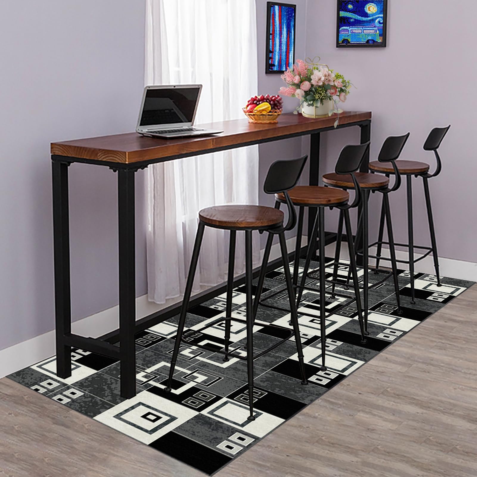 Tappeto lungo per corridoio 50 x 180 cm, lavabile, antiscivolo, per cucina e sala da pranzo, ingresso tappeto versatile per la decorazione della casa Felpudo Alfombrilla.