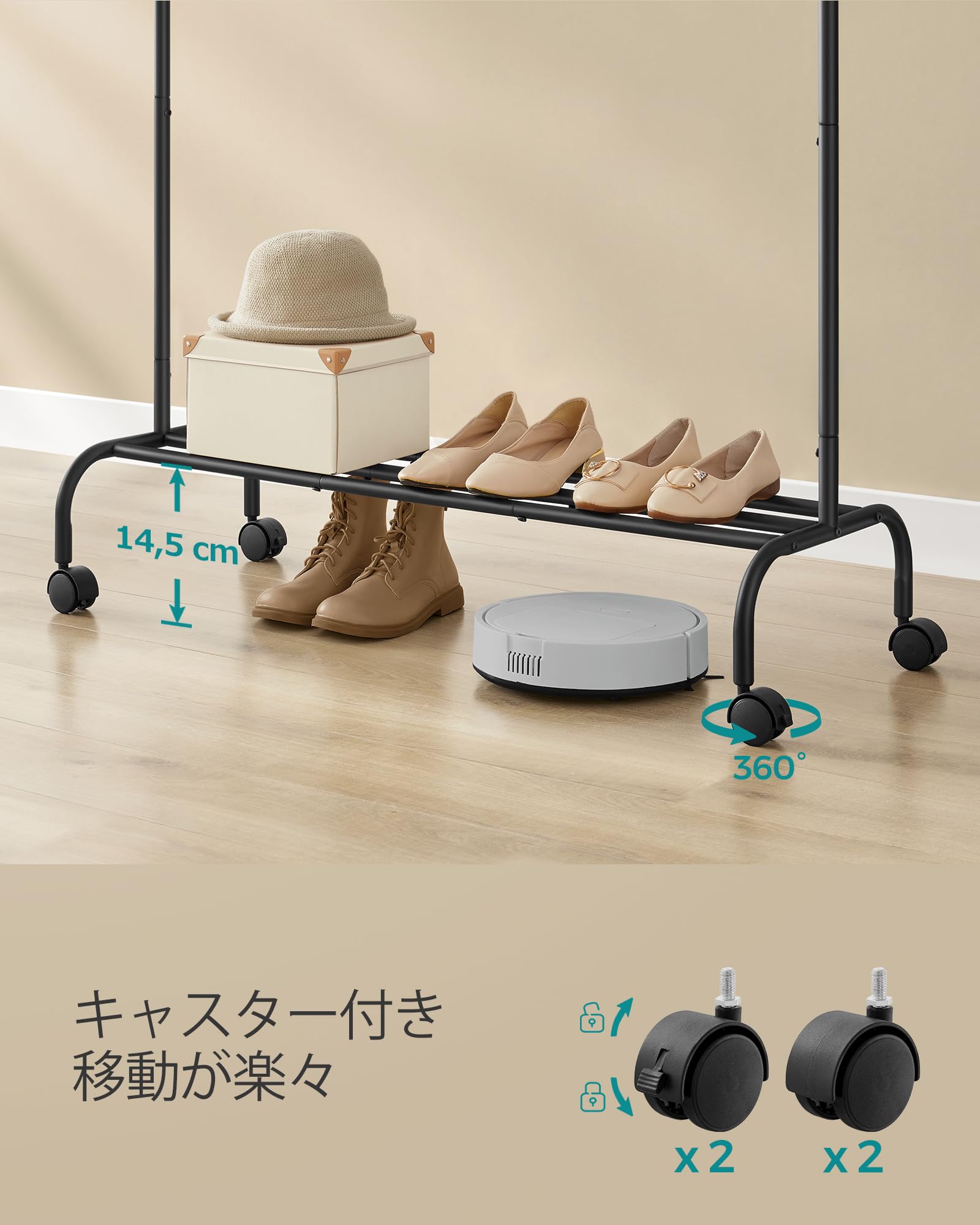 KAIHAOWIN ハンガーラック スリム 洋服ラック おしゃれ ポールハンガー