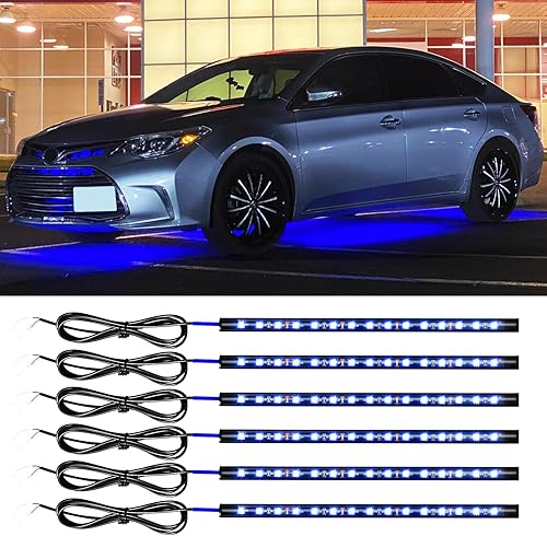 Tira de luz LED para automóvil, luces interiores azules para camiones, 15 SMD, IP67, impermeable, para automóvil, motocicletas, barco, carrito de