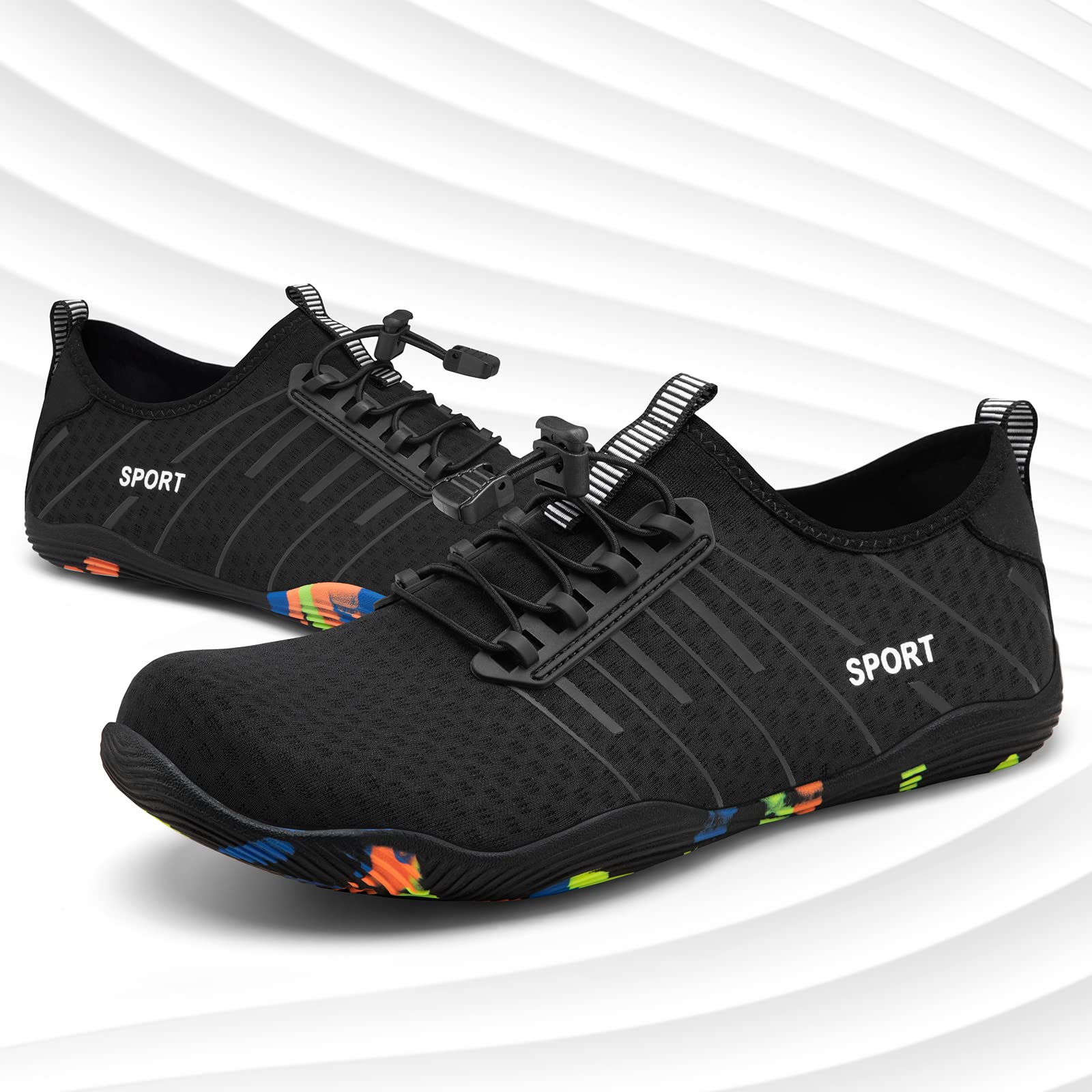 ATHMILE Zapatos de agua para hombres y mujeres, zapatos de río, para adultos, natación, playa, lago, piscina, calcetines acuáticos de secado rápido para senderismo, surf, kayak, crucero, esencial