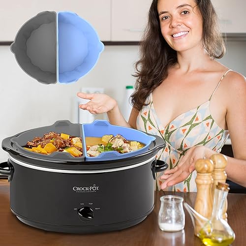 Miniatura 7 de TUSEASY Revestimientos para olla de cocción lenta compatibles con olla de cocción lenta ovalada de 6 a 7 cuartos de galón, inserto divisor de