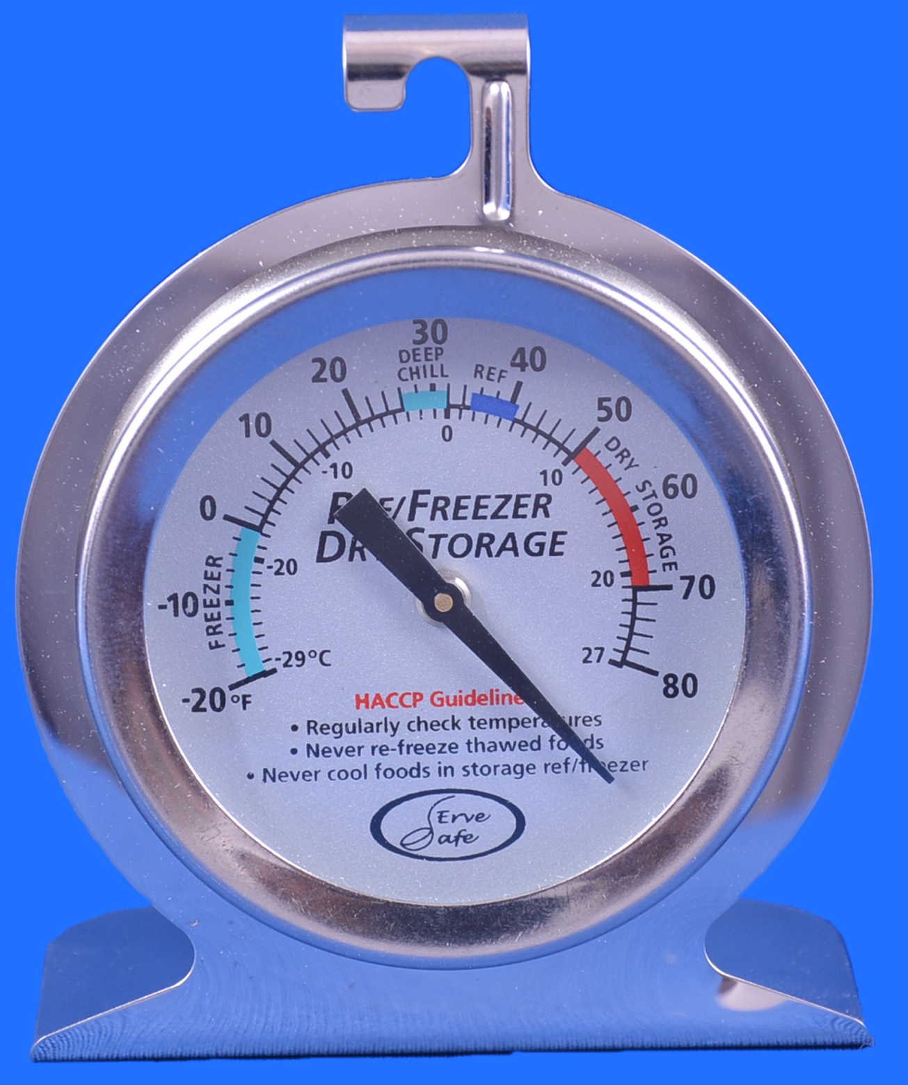 Servesafe Stainless Steel Fridge Thermometer Dial, 50mm