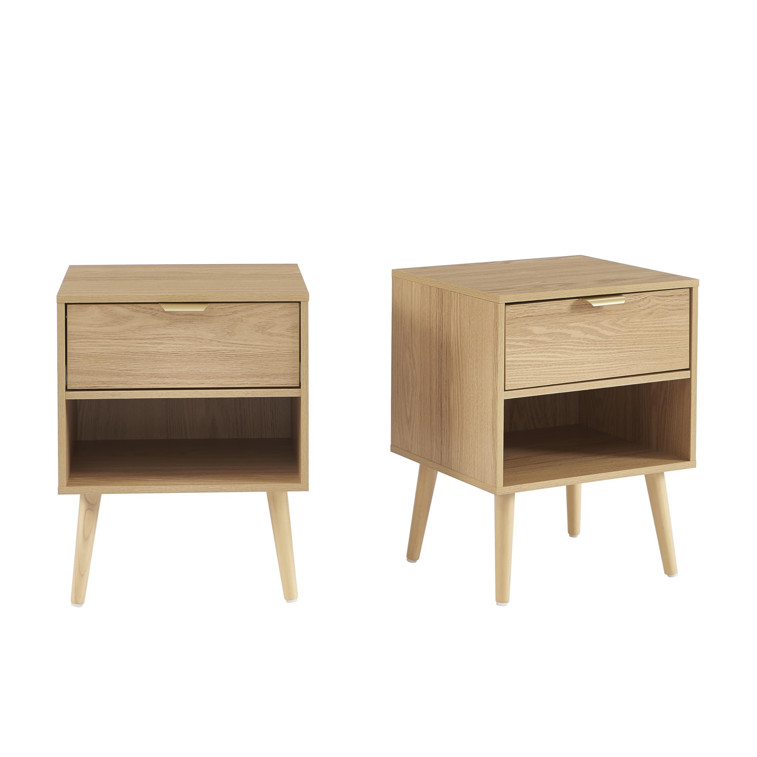 BAÏTA Lot de 2 Tables de Chevet Jeanne Effet chêne