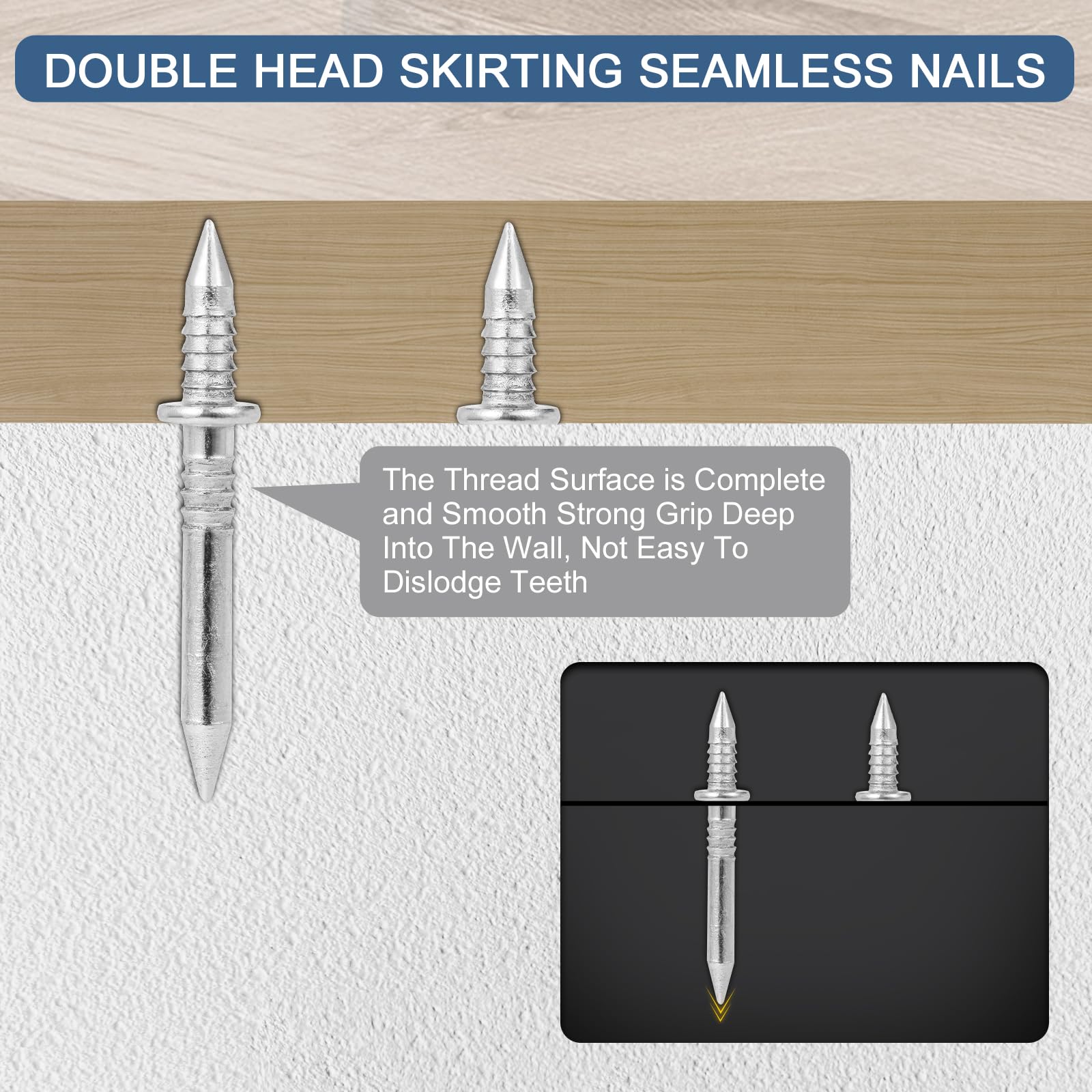 Double Head Skirting Nails - 400pcs + Tools -5