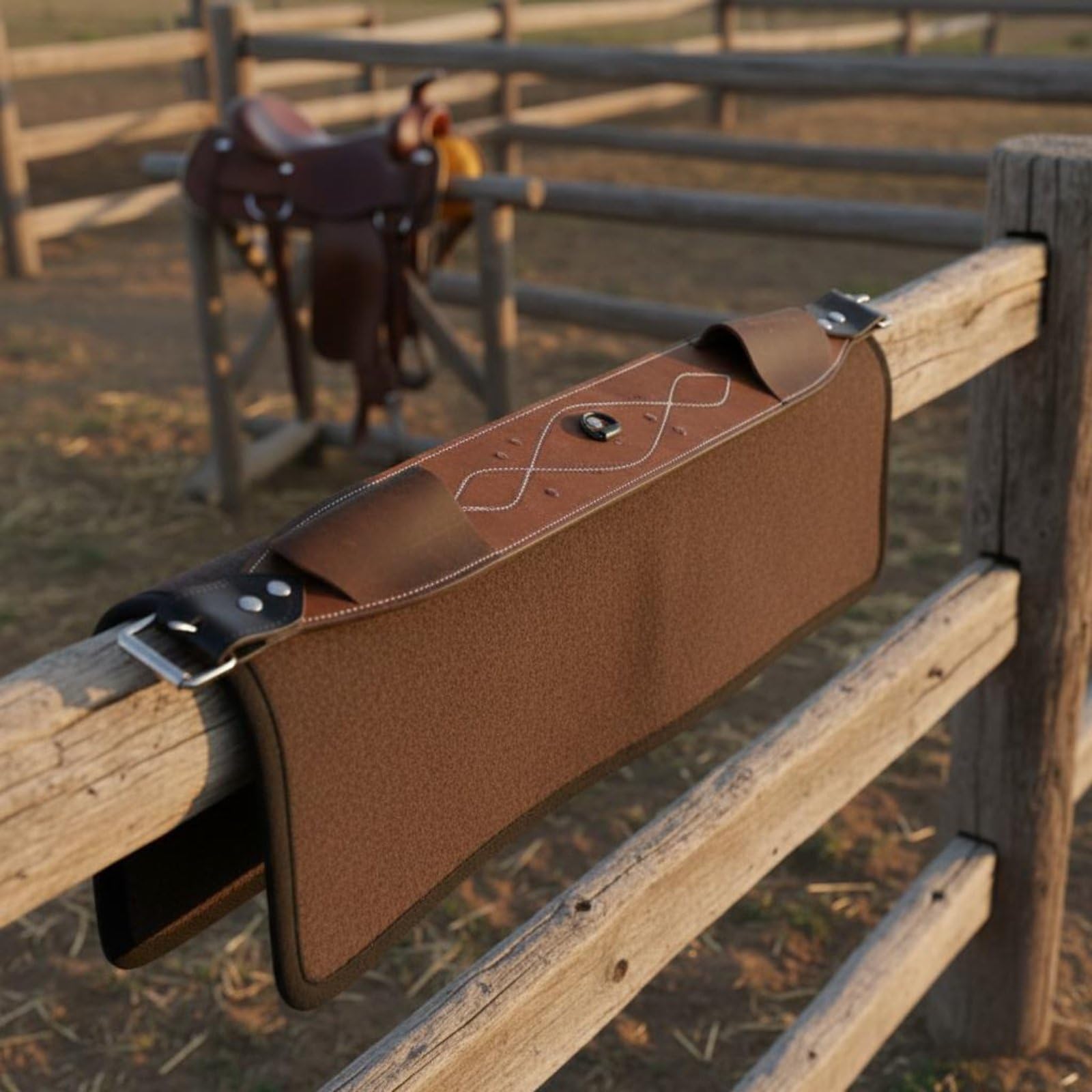Baoblaze Cinghia Posteriore Sella Cavallo Cintura Equestre Girth Strap Reggisella in Pelle PU con Fibbia Robusta per Supporto Della Sella E Miglior Controllo , Marrone