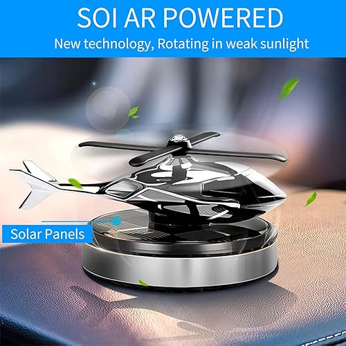 Vista 33 de Helicóptero Ambientadores de aire de coche Rotación Solar Ambientadores de coche Avión Car Perfume Oro