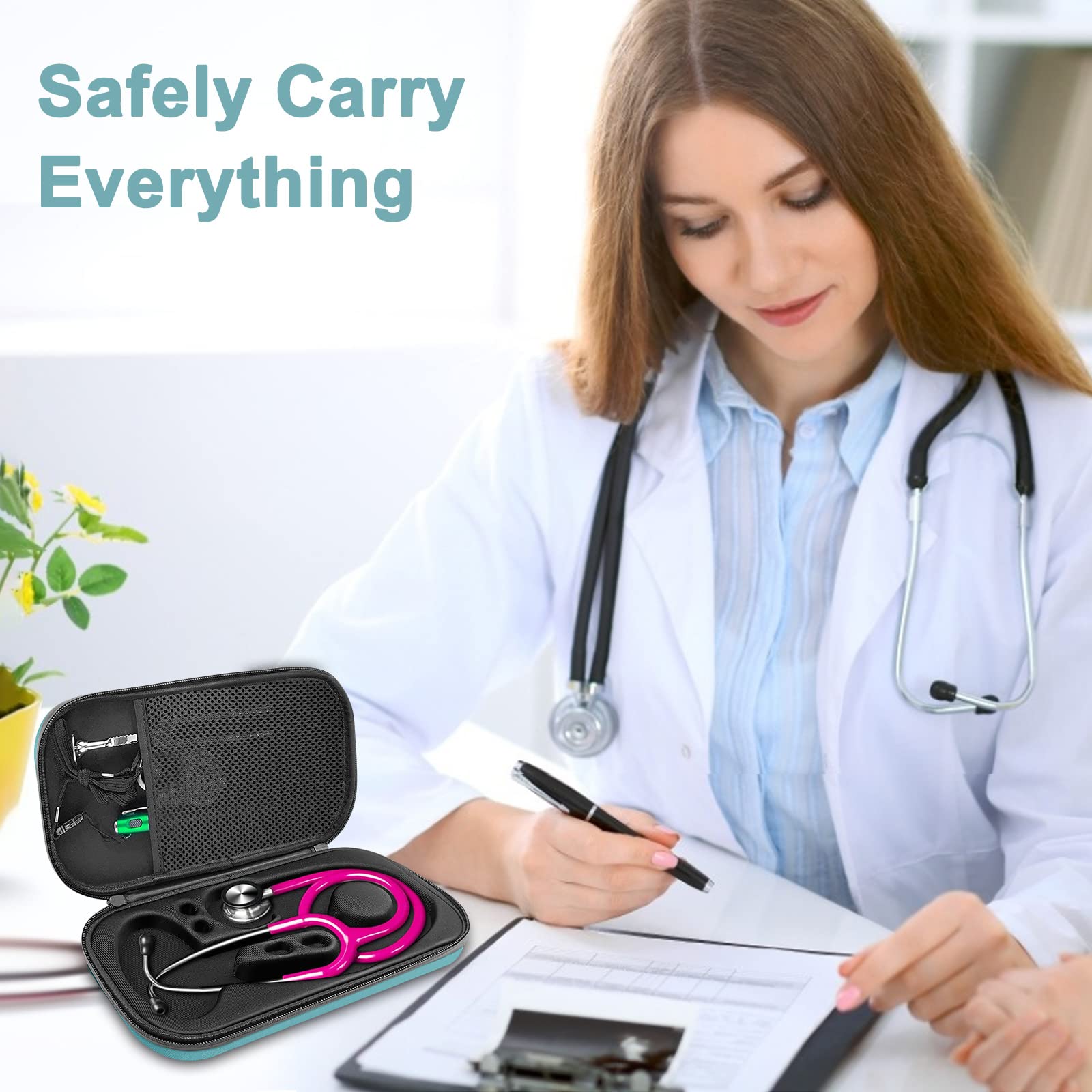 Torba na stetoskop, odporna na uderzenia, przenośna, do podróży, kompatybilna ze stetoskopem Littmann 3M, odpowiednia dla pielęgniarek, lekarzy i studentów medycyny
