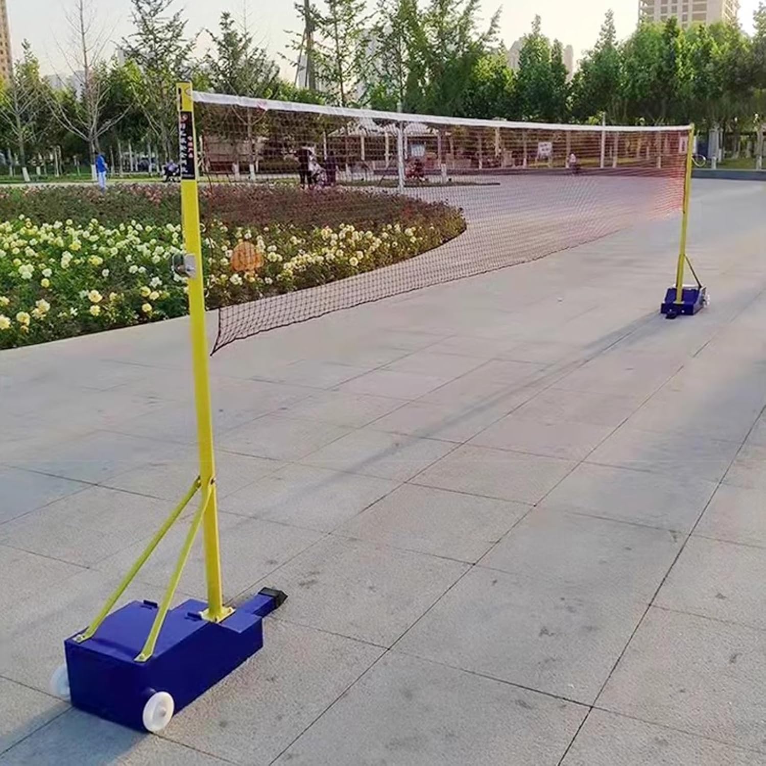 Backyards Training Badminton Net with Metal Pole and Heavy Duty Base, Kids Portable Tennis Net for Driveway, Garden, Stadium Court & Outdoor Team Sports (Blue H