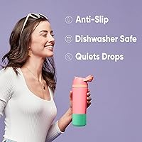 Vista 3 de Owala - Funda protectora antideslizante de silicona para botellas de agua, protege las botellas de agua de acero inoxidable FreeSip y Flip, 40 Menta