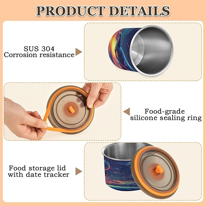 ALAZA Starry Sky Cloud Planet Coffee Canister 30oz miniatura 6