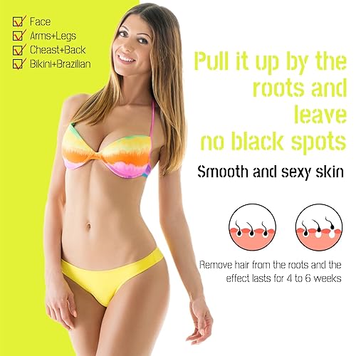 Miniatura 6 de Cuentas de cera, cuentas de cera para depilación de 1.1 libras, cuentas de cera dura facial y cera de cejas, aclaran la cara (paquete de 4)