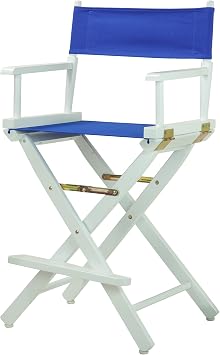 Casual Home 24" Directors Chair White Frame with Royal Blue Canvas, Counter Height