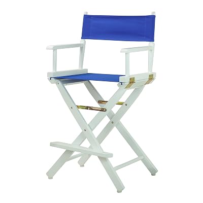 Casual Home 24" Director's Chair White Frame with Royal Blue Canvas, Counter Height