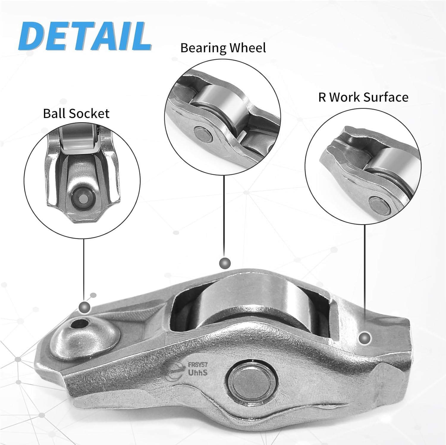 8Pcs Rocker Arms Kit for Ford compitable with Lincoln for Mercury 1992-2018 4.6L 5.4L 6.8L Engines Replaces F8AE-6564-AA F2AZ-6564-A F6AZ-6564-AA R-1096 MR-929