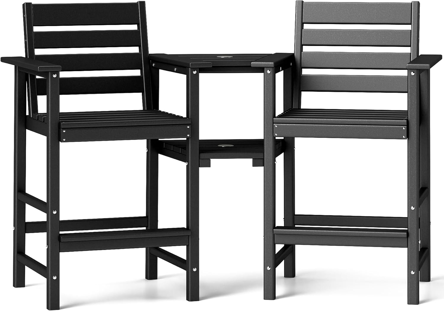 NAVINE Tall Adirondack Chairs Set of 2, HDPE Balcony Chair
