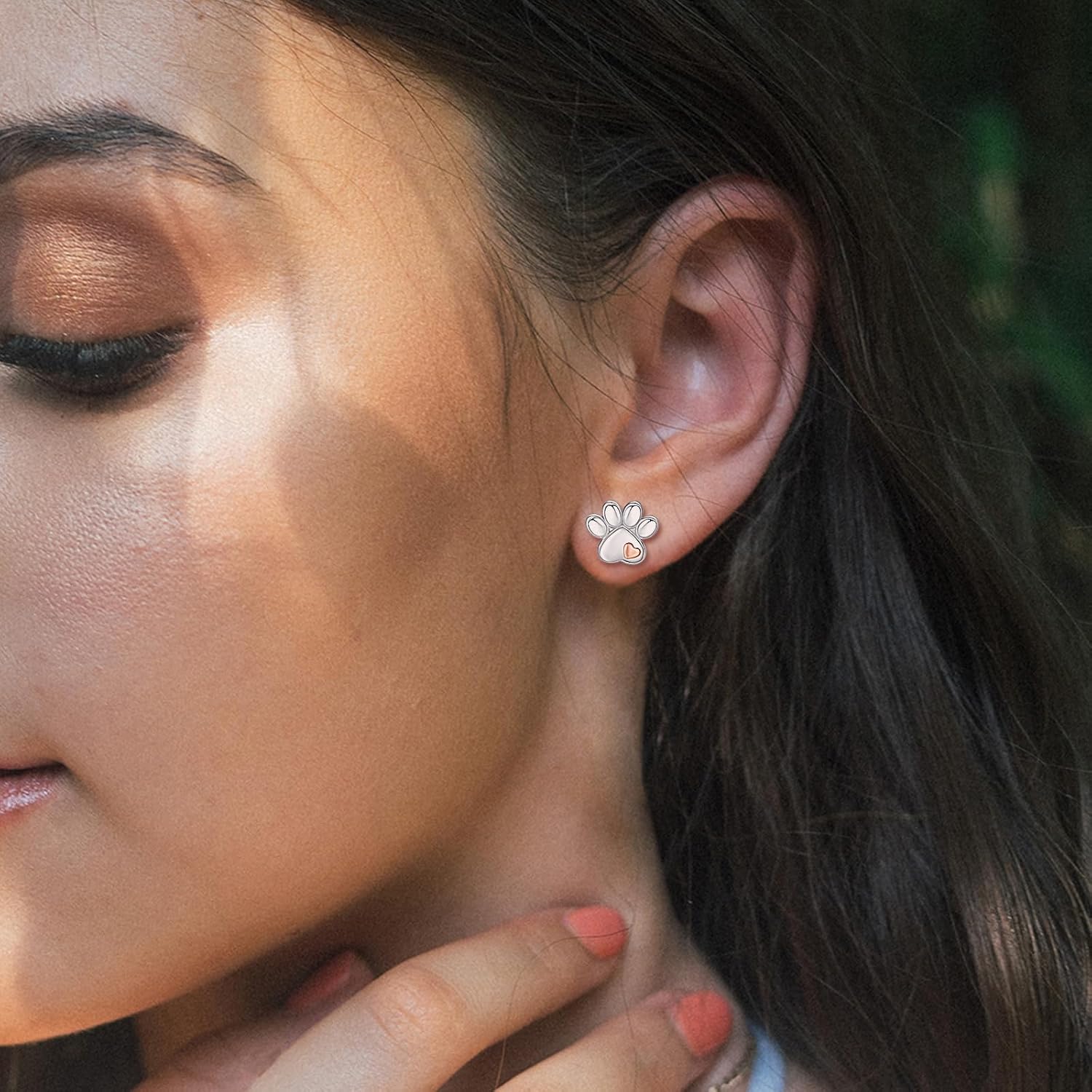 INFUSEU 925 Sterling Silver Earrings Cat Dog Paw Print Gifts for Women Girls Animal Lovers - Image 9