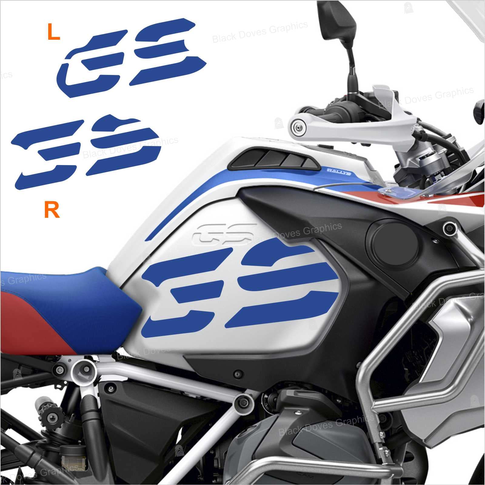 2pz Adesivi Compatibili con Fiancate Serbatoio Motorrad R 1200 1250 GS Adventure LC (blu)