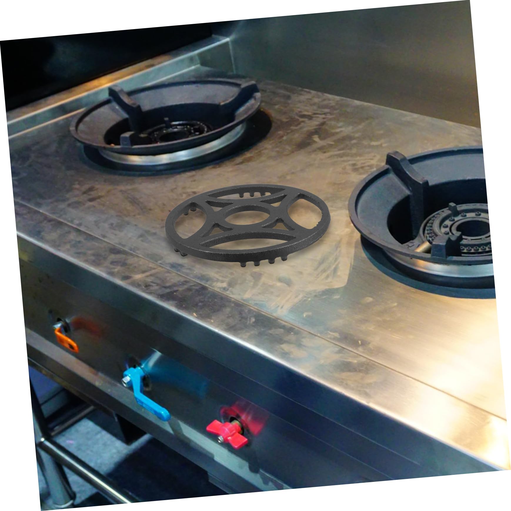 Soporte para Wok Antideslizante de Hierro Negro, 17, 5 Cm | Ajuste, Apoyo Firme y Diseño Compacto, para Cocina Espresso Makers y Butter Warmers