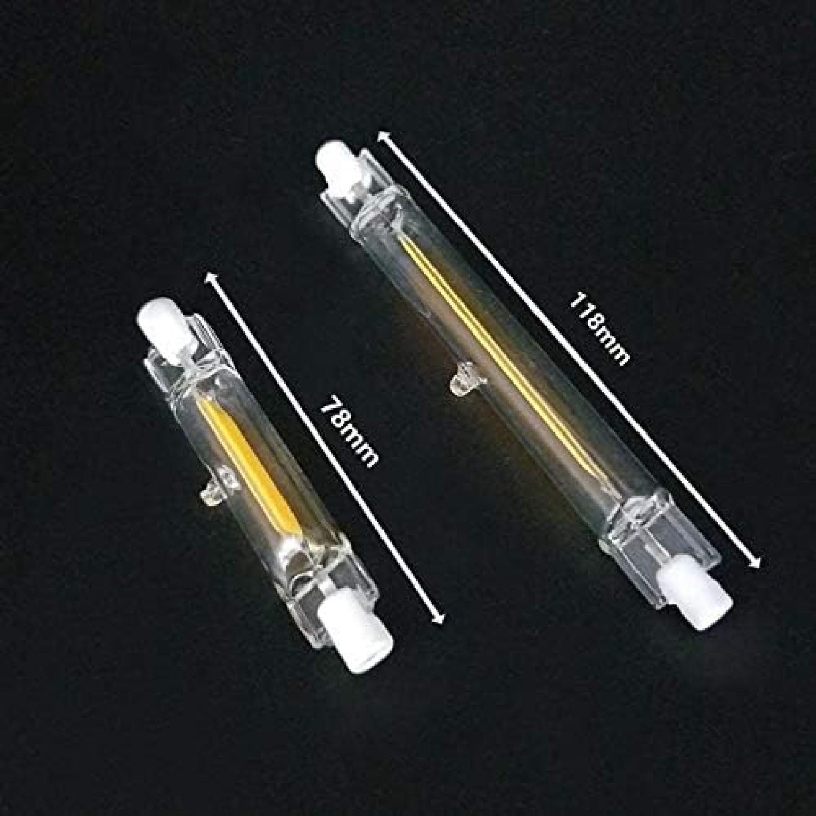 Liniowa żarówka halogenowa 4 sztuki z możliwością przyciemniania R7S Led Cob żarówka 78 mm 118 mm szklana rurka 15 W 30 W światło Ac 220 V 230 V reflektor wymień halogen, ciepły biały, 78 mm