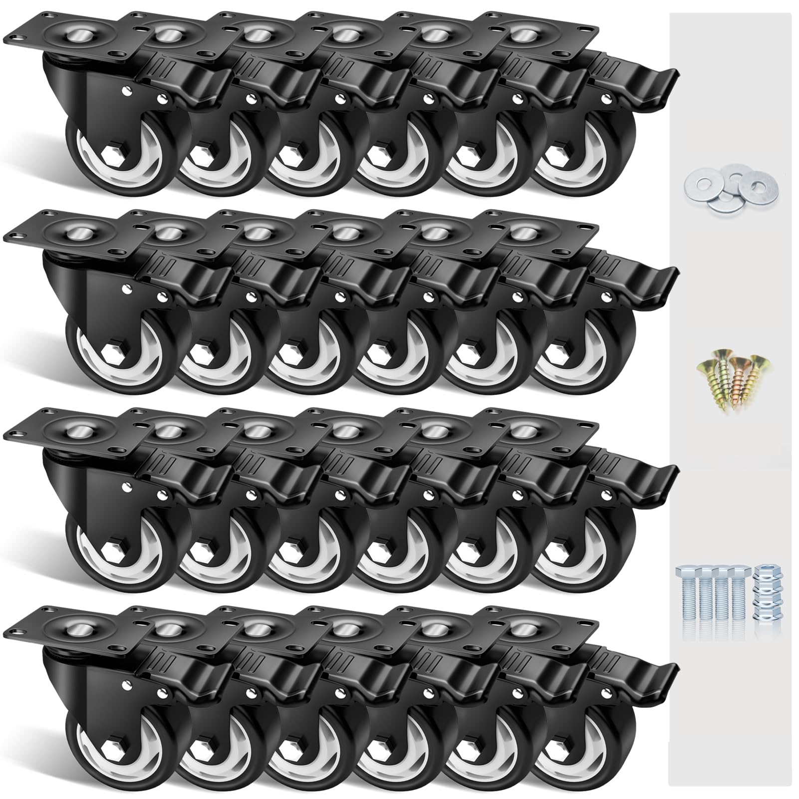 Heavy Duty Caster Wheels with Brake - 2 Inch -9