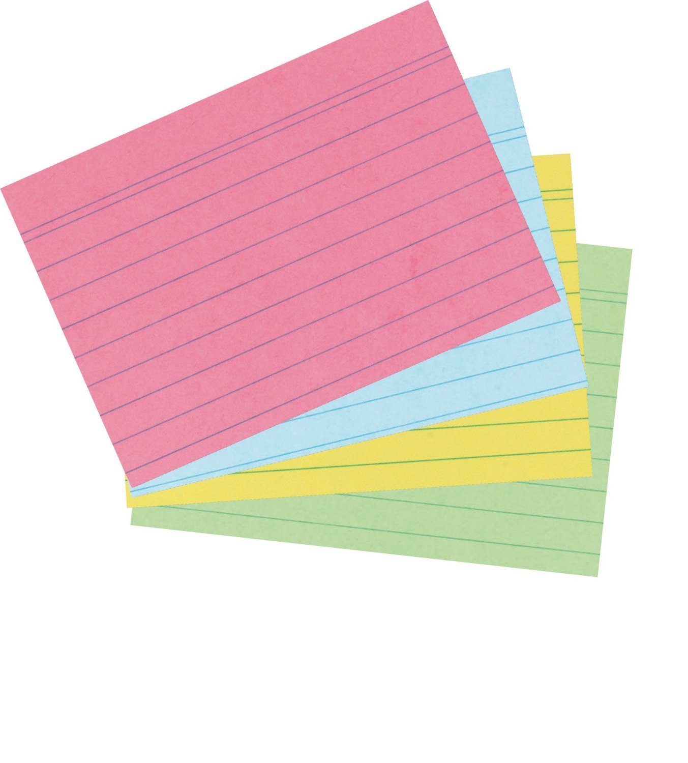 HERLITZ Lot de 10 Pqts de 200 Fiches Bristol 170g A7 Ligné Assorties 4 Couleurs x50