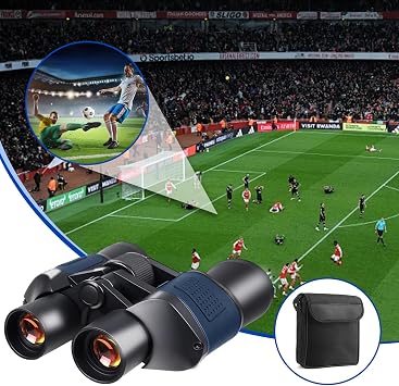 20x50 Binoculars for Adults High Powered, Compact HD Waterproof Binoculars Telescope with BAK4 Prism, FMC Lens Clear Vision for Football Games Bird Watching, Traveling with Carrying Bag