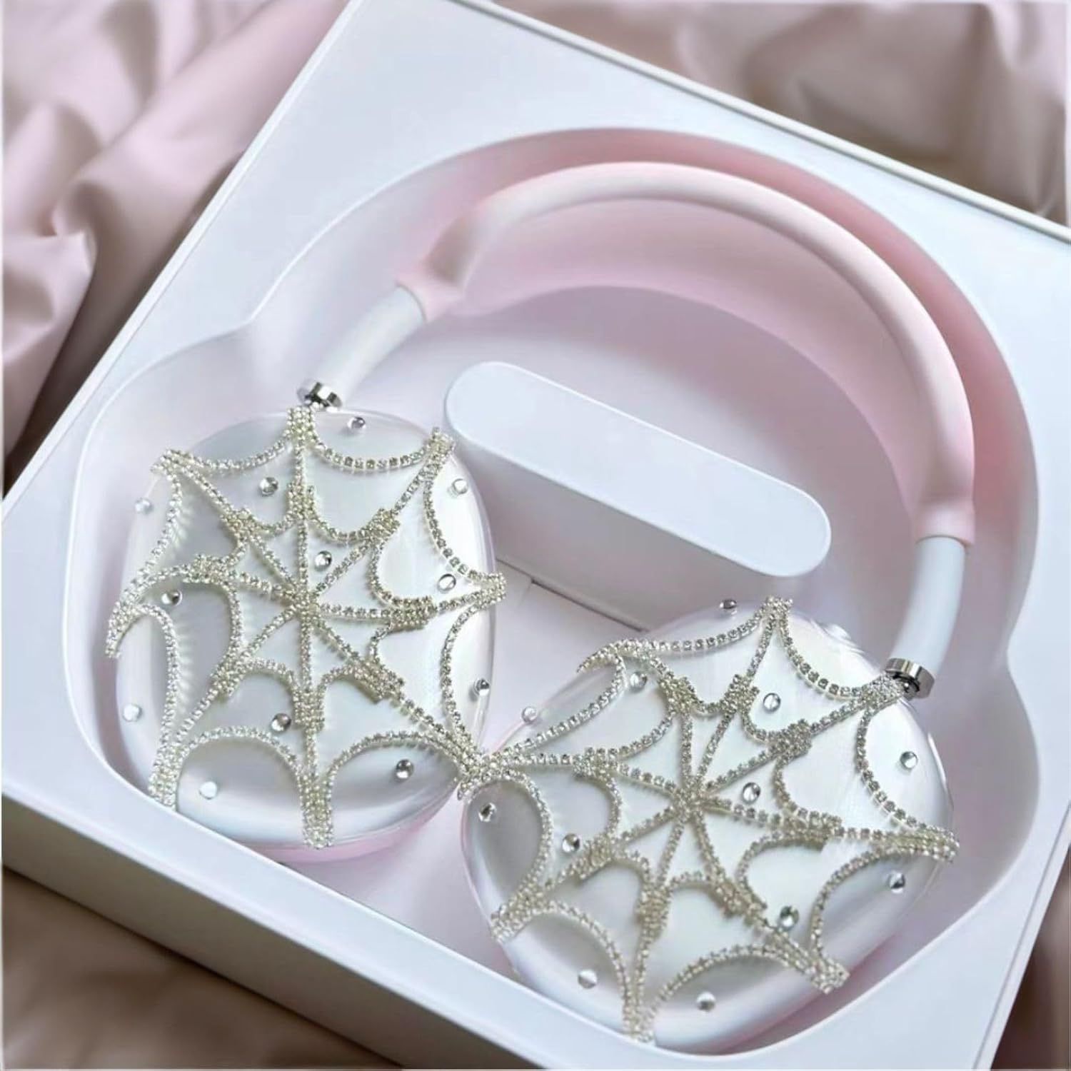 Rhinestones Spider Web AirPods Max Cover Glittering Headphones Case for Airpods Max Cute Airpod Pro Max Ear Covers Protective Accessories - Image 6