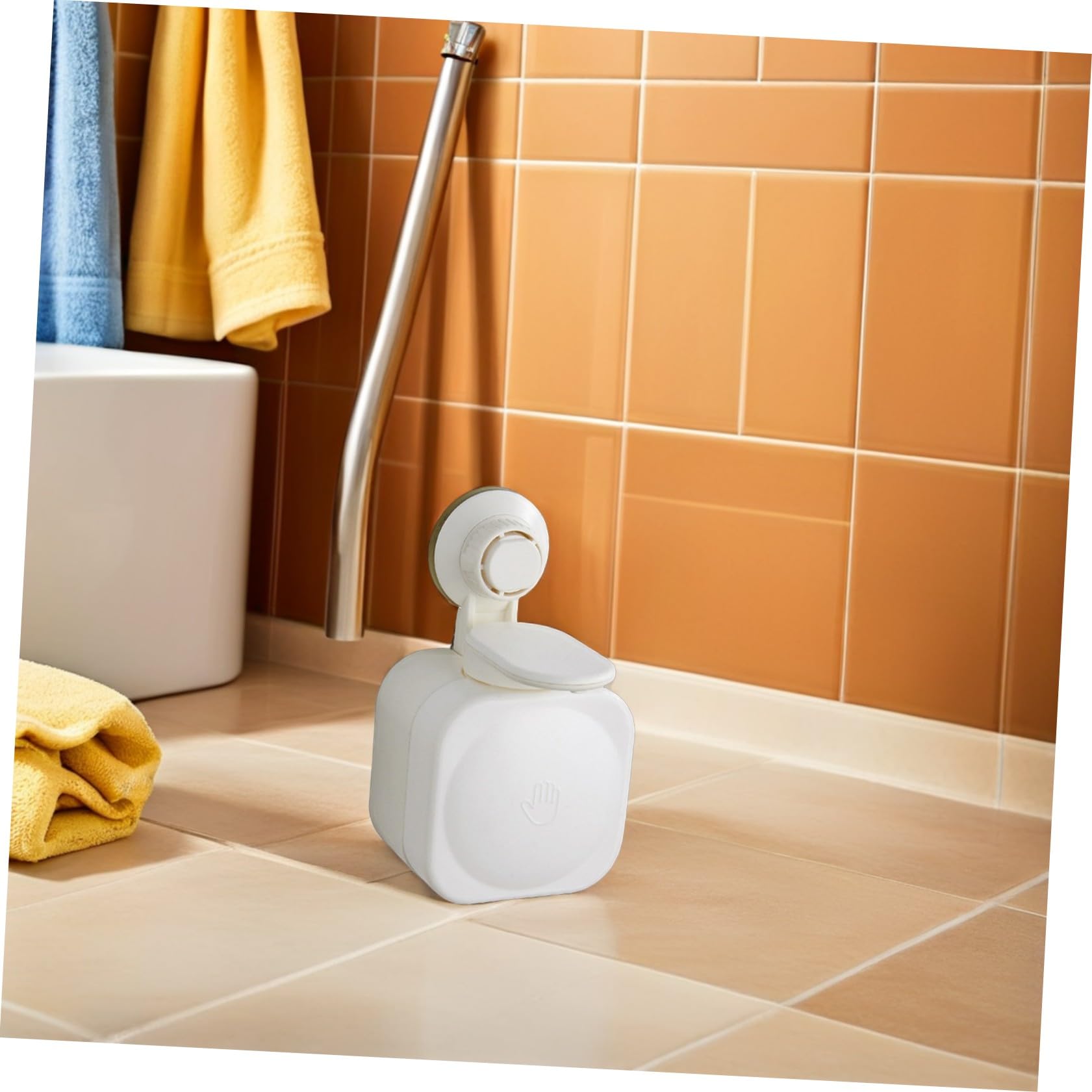 Gatuida Dispenser Sapone da Muro in Abs Bianco Design Moderno, Facile da Premere e Anti-blocco, per Docce in Scuole e Ristoranti