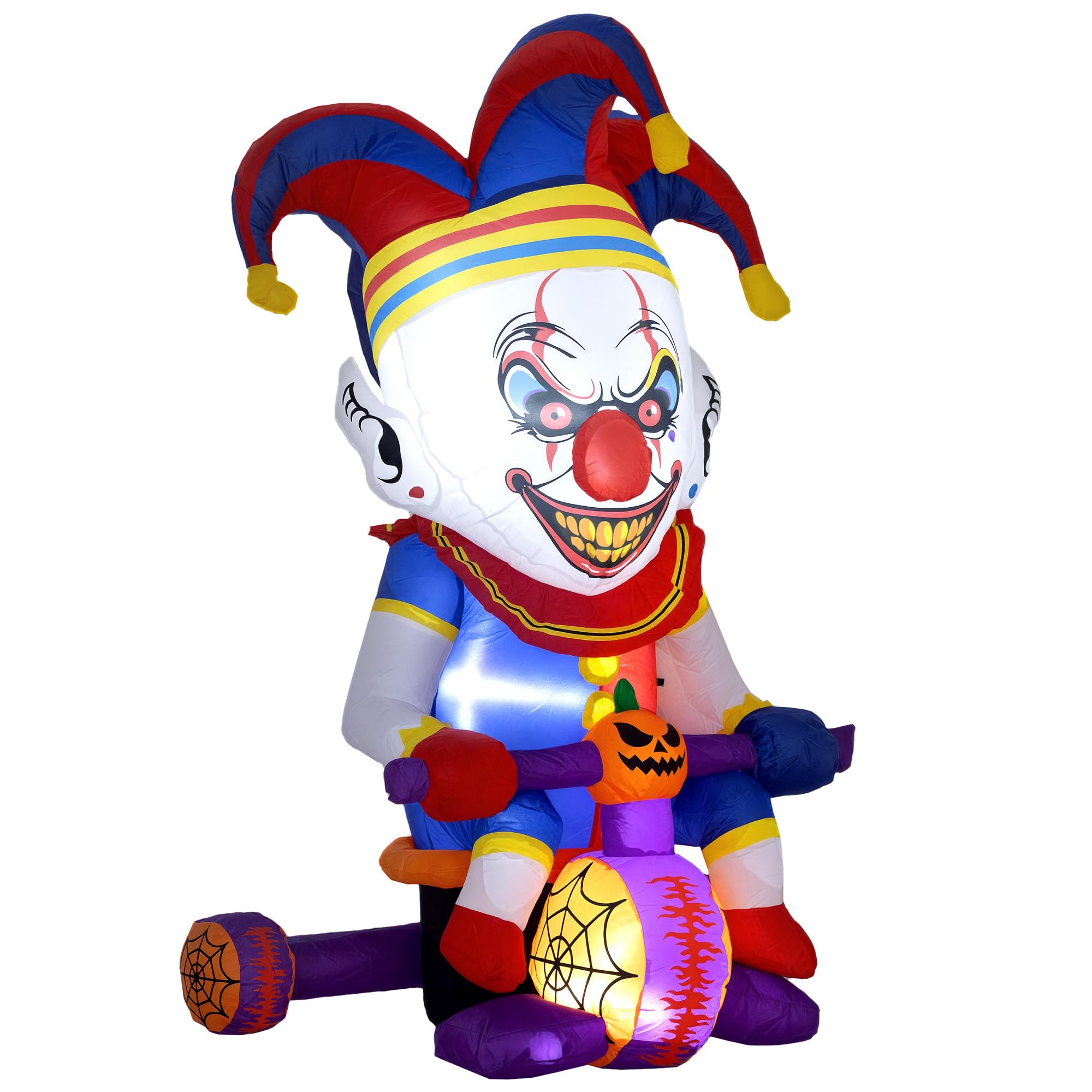 Outsunny - Halloween Inflatable Decoration - Clown on Bicycle - 4ft