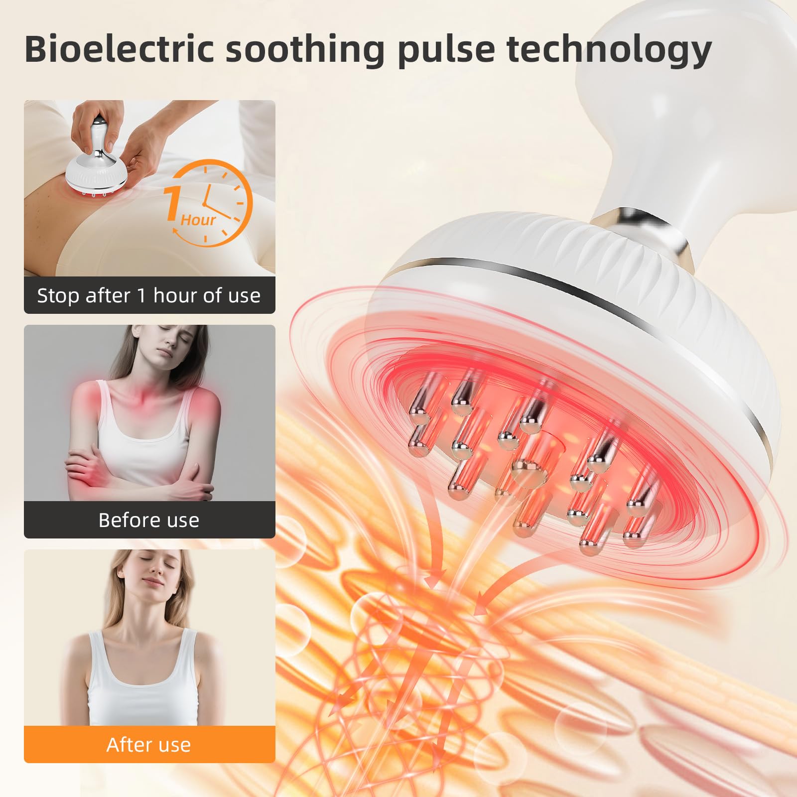 Massaggiatore per drenaggio linfatico, strumento elettrico per massaggio anticellulite, aiuta a ridurre smagliature e cellulite, per gambe, braccia, pancia, macchina per scolpire il corpo con
