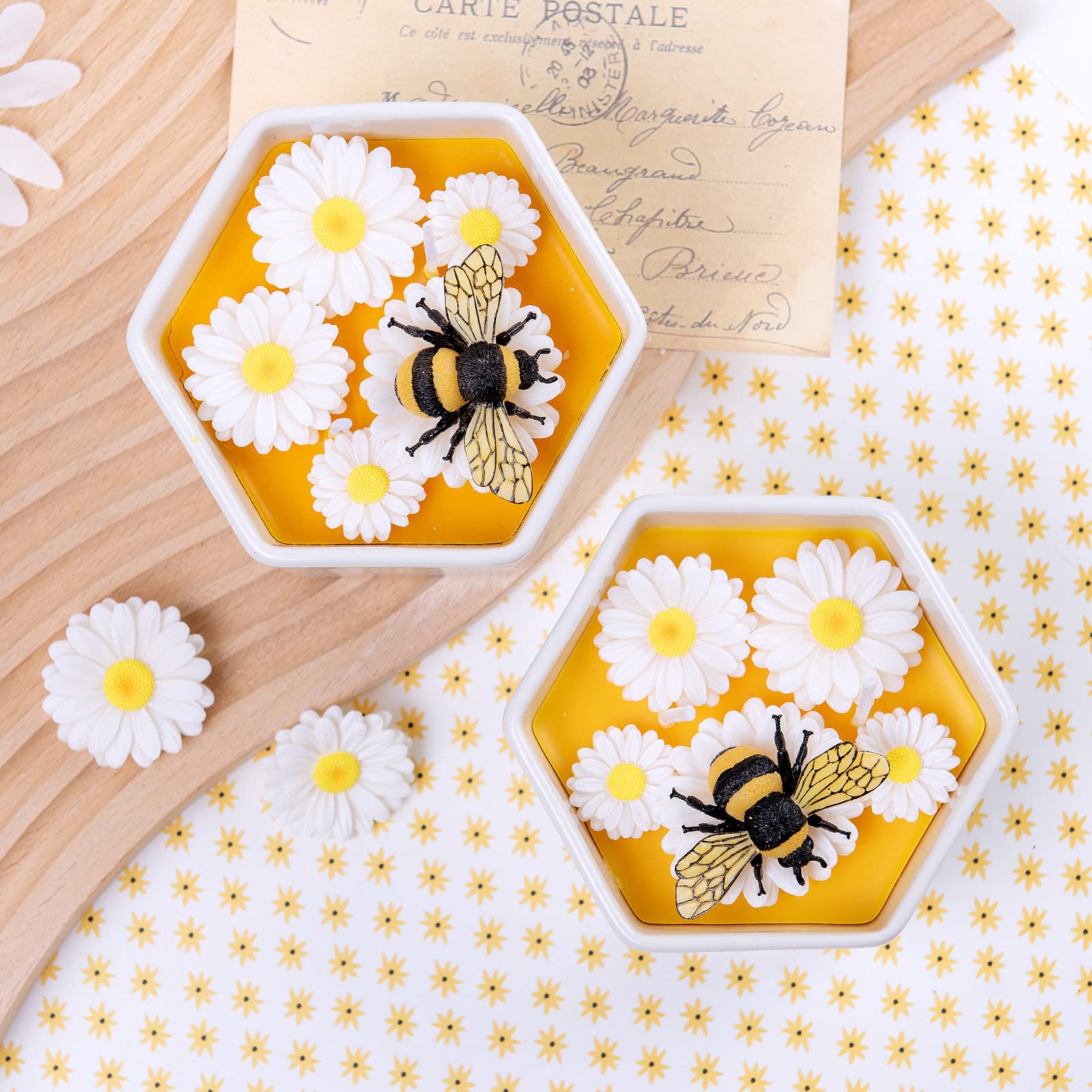 Duftkerze in Honigmilchschale, Soja-Kerze für Frühlingsgeschenk