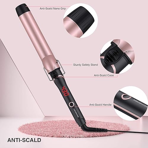 Vista 4 de MEGAWISE Libera el potencial de tu cabello con el rizador MegaWise Pro: barril de cerámica de 1 1/4 pulgadas, calentamiento rápido de los años 60