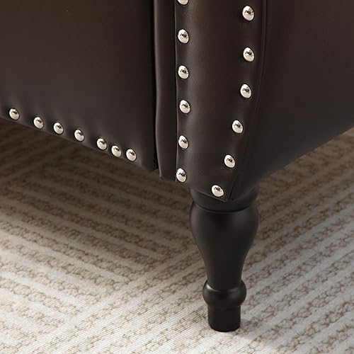 Miniatura 22 de Polibi Banco de almacenamiento para dormitorio, otomana tapizada de terciopelo con diseño de botones armados enrollados, banco largo para ventana de