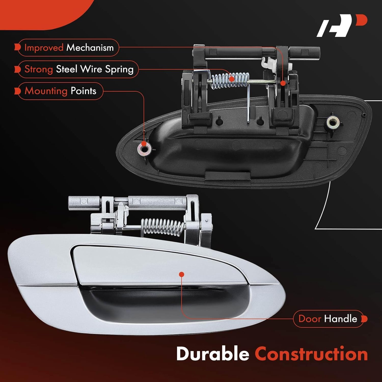 A-Premium Rear Right Passenger Side Painted Exterior Door Handle Compatible with Nissan Altima 2002 2003 2004 2005 2006, Silver (KY1), Replace# 82606-8J009