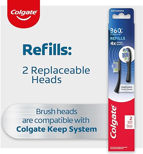 Miniatura 42 de Colgate Keep Charcoal - Kit de iniciación de cepillo de dientes con cabezal reemplazable, 2 cabezales de cepillo