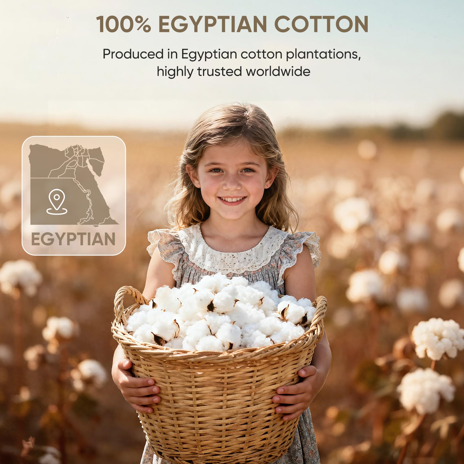 TWK 100% Egyptian Long-Staple Cotton Sheets Queen Size, Luxury Hotel Style Deep — product photo