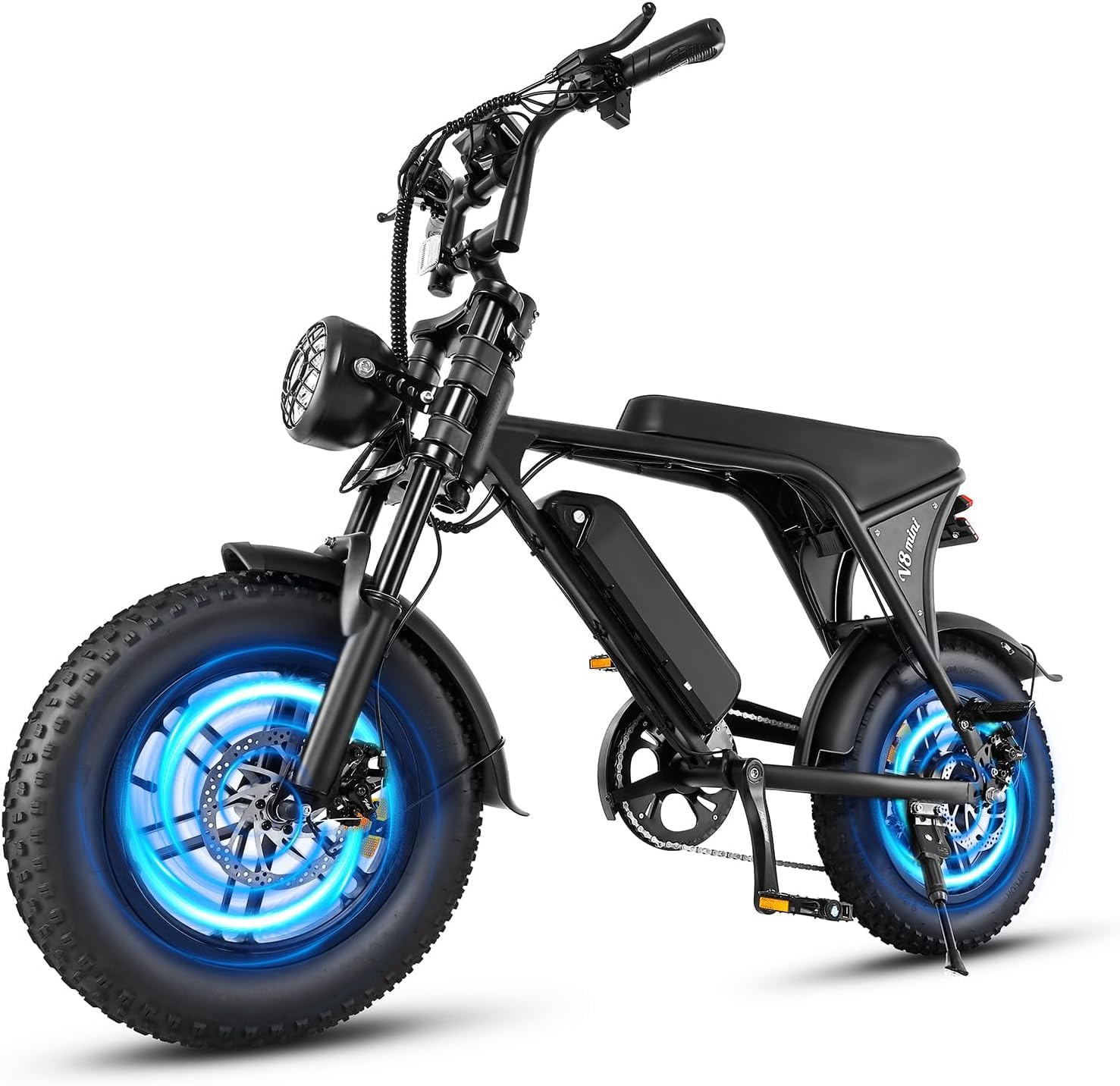 Electric Bike for Adults, Fat Tire EBike, 36V 10.4Ah Removable Battery, 500W Upgrade Motor, 20MPH Commuter Bike, V8 Mini Electric Bicycle for Mountains, Snow, Sand, Road