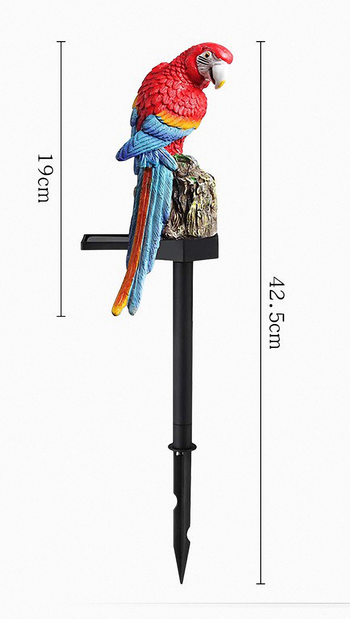 Kikumi Lampe Solaire De Jardin Perroquet - Luminaire Décoratif Imperméable Pour Extérieur (Rouge)